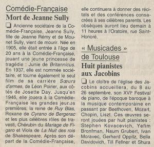 FIGARO Jeanne SULLY 04-07-1995
